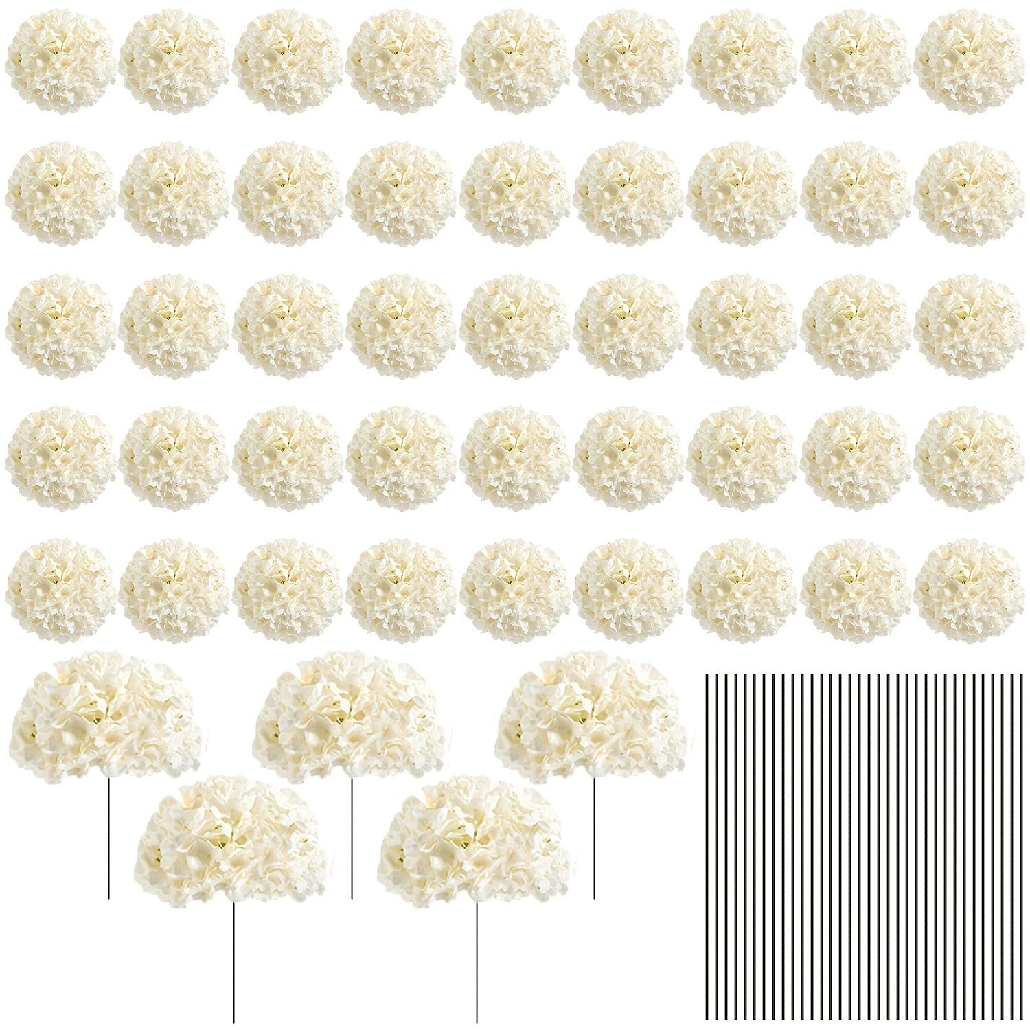 Artificial Hydrangea Flowers with Stems 72Pcs Fake Silk Hydrangea Flower Heads Bulk for Wedding Centerpieces Home Party Table Vase Decor Blue Purple Pink Champagne