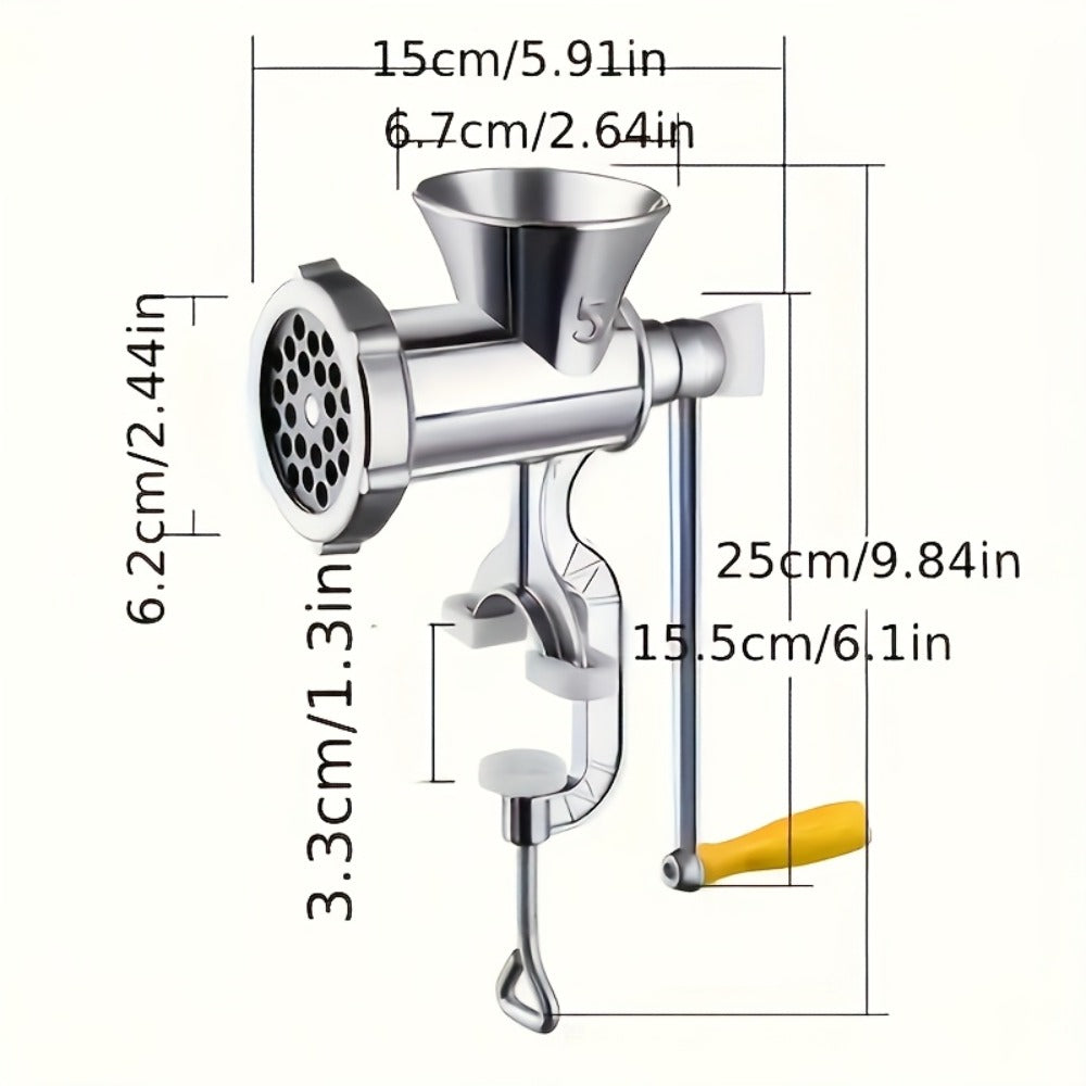 Manual Meat Grinder Hand Crank - Stainless Steel Heavy Duty Mincer & Sausage Maker for Home Kitchen, Hand Operated Food Grinder for Chopping Mixing Cutting, Versatile Kitchen Tool Great Gift Idea