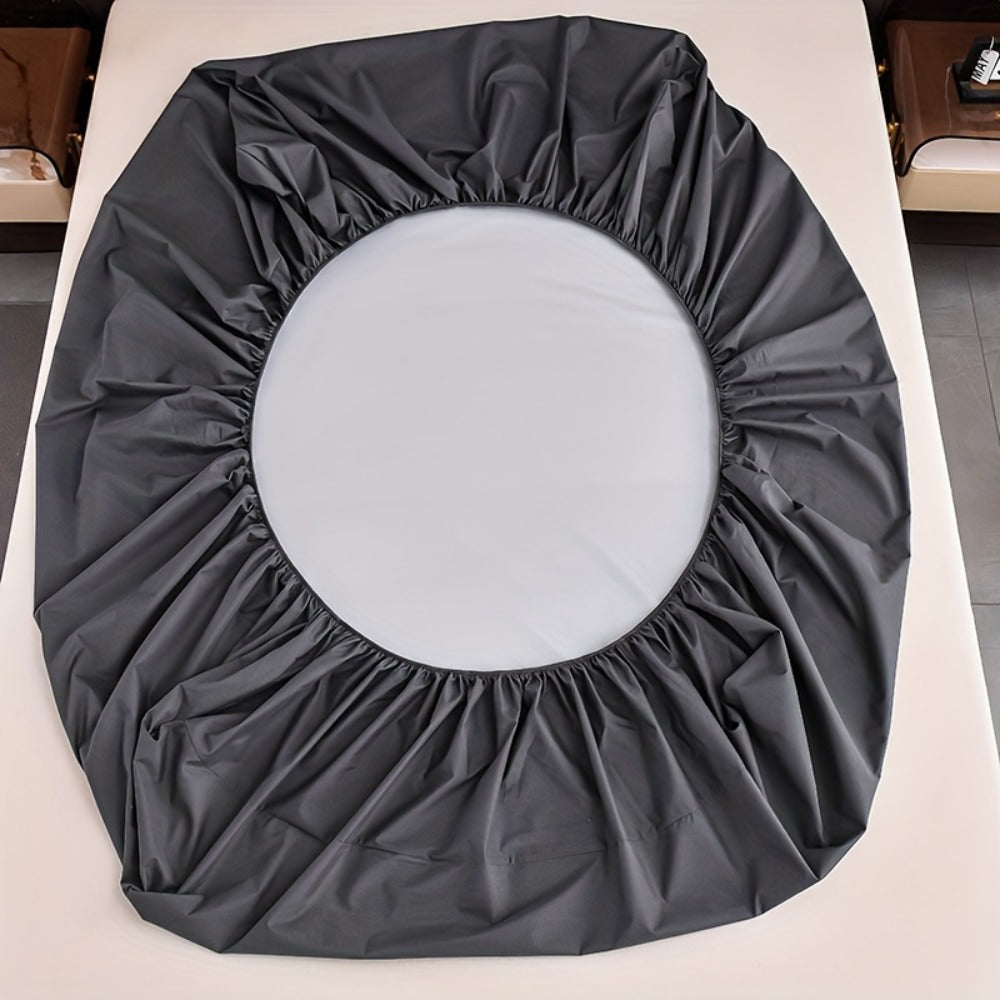 Waterproof Fitted Sheet Soft Breathable Mattress Cover Solid Color Deep Pocket Bed Sheet for Bedroom Guest Room Dorm Twin Full Queen King