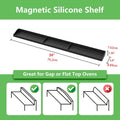 Magnetic Stove Top Shelf Organizer Silicone Spice Rack 30 Inch Heat Resistant Flexible Over Oven Kitchen Storage Organizer Strong Magnetic Mount Black