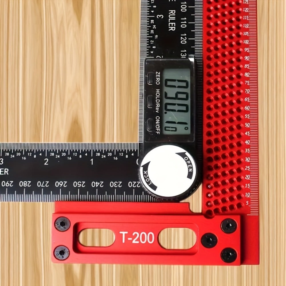 T-Square Marking Gauge 200mm Aluminum Alloy Woodworking Cross Calibration Height Ruler Precision T-Type Layout Tool for Carpentry DIY