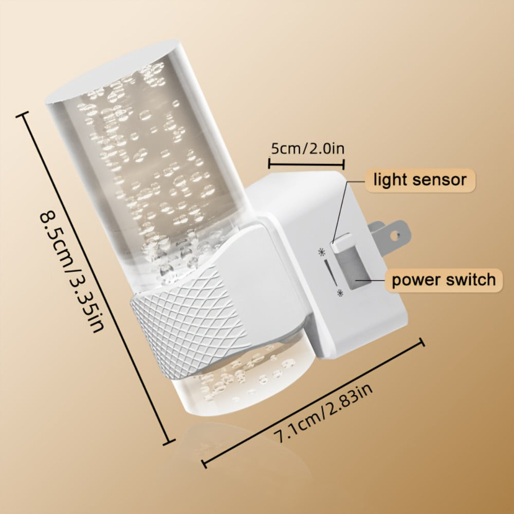 LED Plug-In Night Light with Dimmable 3000K Warm Light & Auto Sensor, 2 Pack for Hallway Bedroom