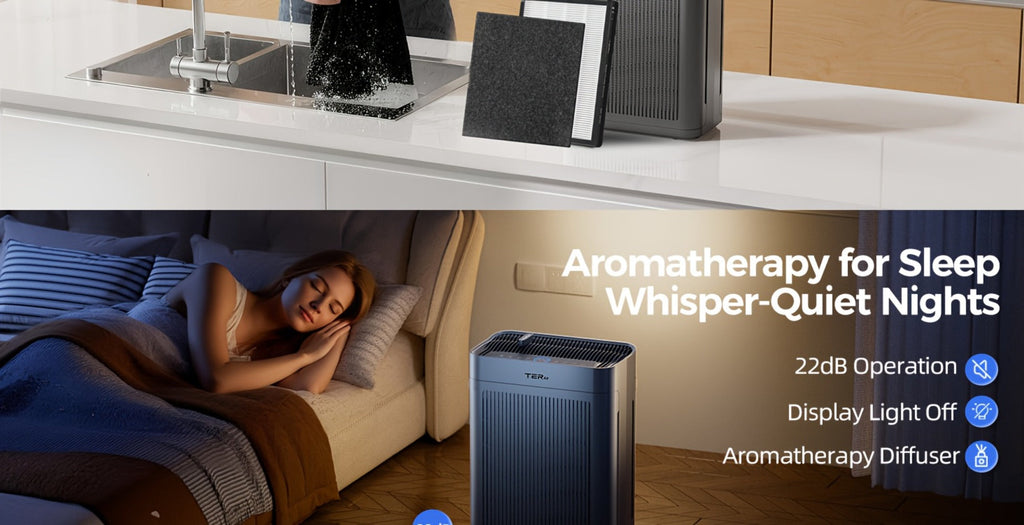 H13 HEPA Air Purifier for Large Room Up to 2500 Sq Ft | Double-Sided Washable Filter, PM2.5 Sensor, 22dB Ultra-Quiet | Air Cleaner for Dust, Pets, Smoke & Pollen | Bedroom & Home | White & Grey