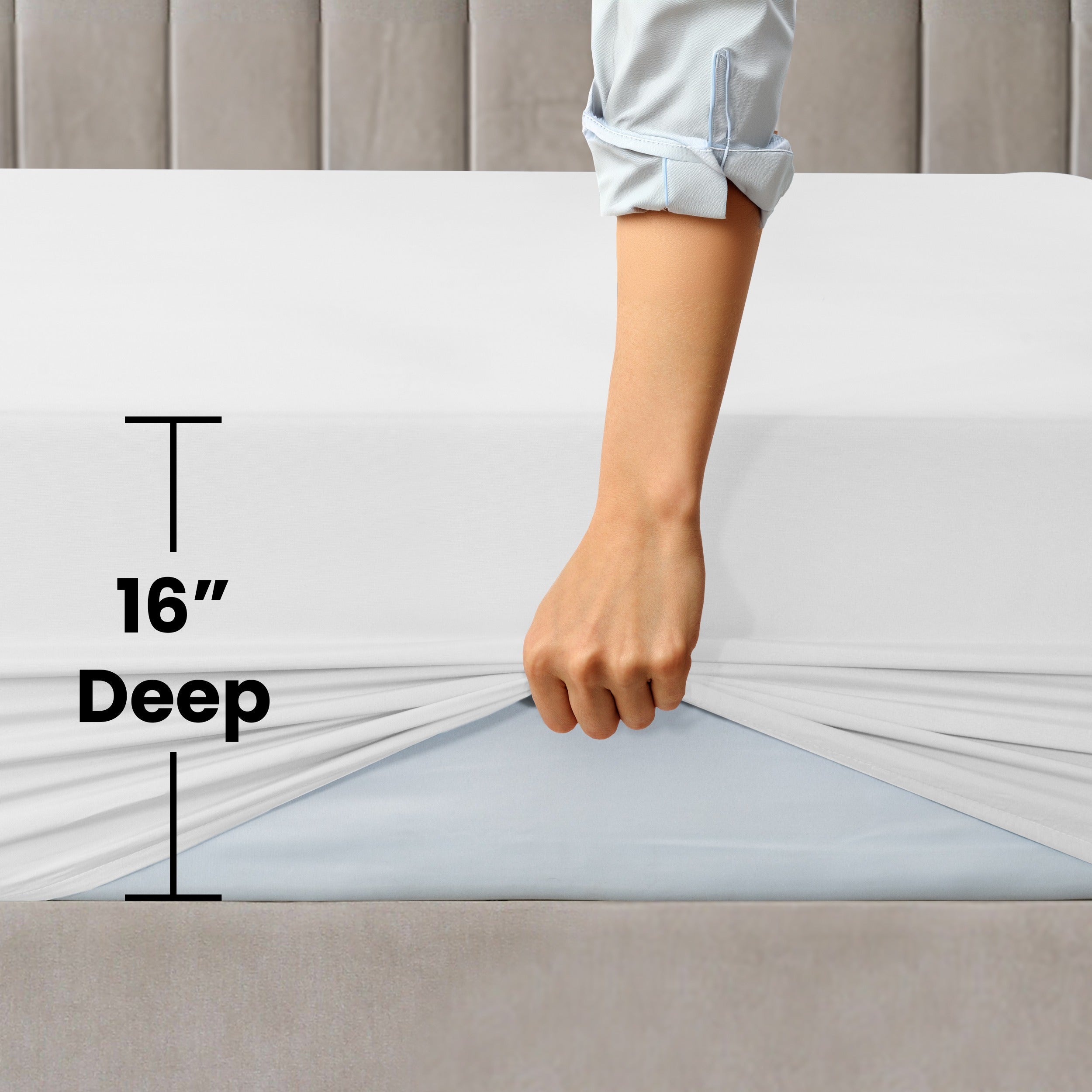 Fitted Sheet Only Deep Pocket Brushed Microfiber Cooling Bed Sheet - Ultra Soft Silky Shrink & Fade Resistant Mattress Cover for Twin Twin XL Full Queen King Cal King - Wrinkle Resistant Easy Care