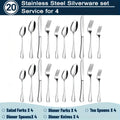 Stainless Steel Silverware Set 20 or 60 Piece ¨C Heavy Duty Commercial Grade, Dishwasher Safe, Rust-Proof & Non-Toxic Bulk Kitchen Tableware with Gift Box for Restaurant, Wedding & Home