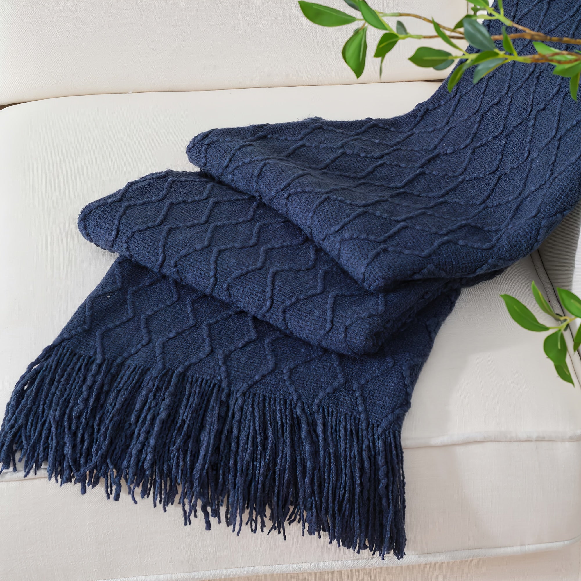 Tassel Throw Blanket ¨C Soft Lightweight Decorative Fringe Throw for Couch, Chair, Bed & Sofa, 50¡±¡Á60¡±, 6 Colors, Boho Home Decor