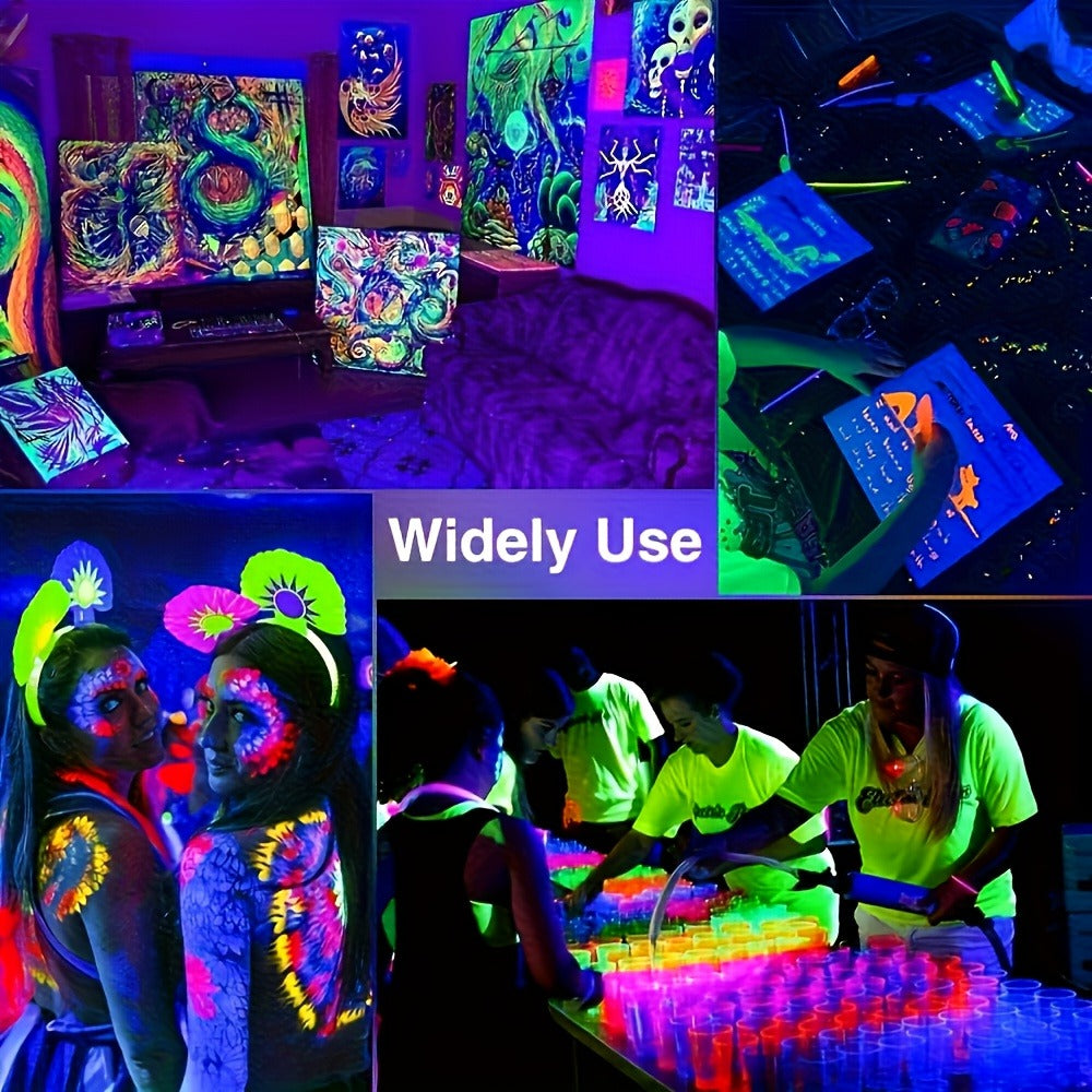 UV Black Light 10W LED Blacklight Flood Light IP44 Waterproof - 21 LEDs 385-400nm Covers 100 Sq Ft, 180¡ã Adjustable Bracket, Plug-In for Glow Party Halloween Bedroom Neon Poster Body Paint Decoration