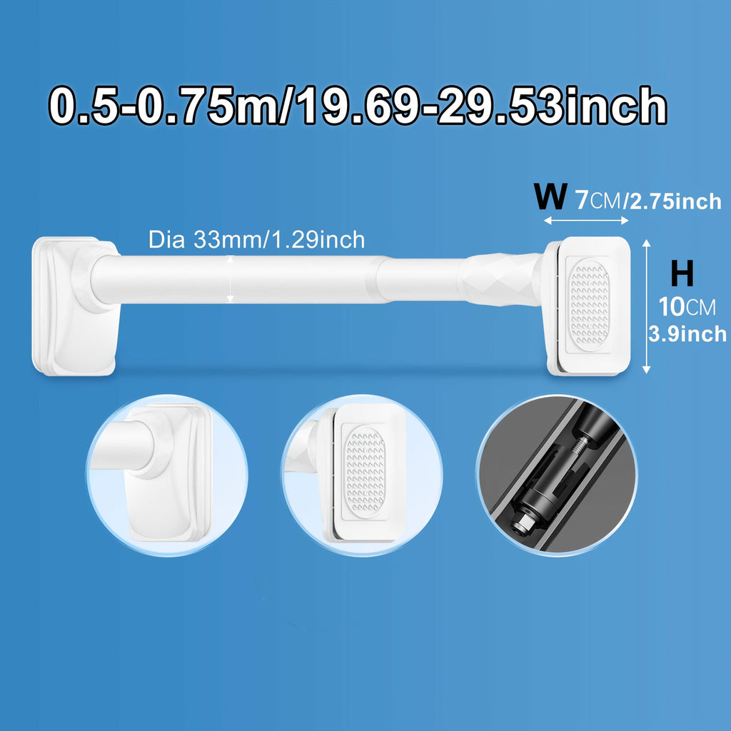 Telescopic Curtain Rod No Drill 15.75¡±-196.85¡± Adjustable Shower Curtain Rod 33mm for Large Windows