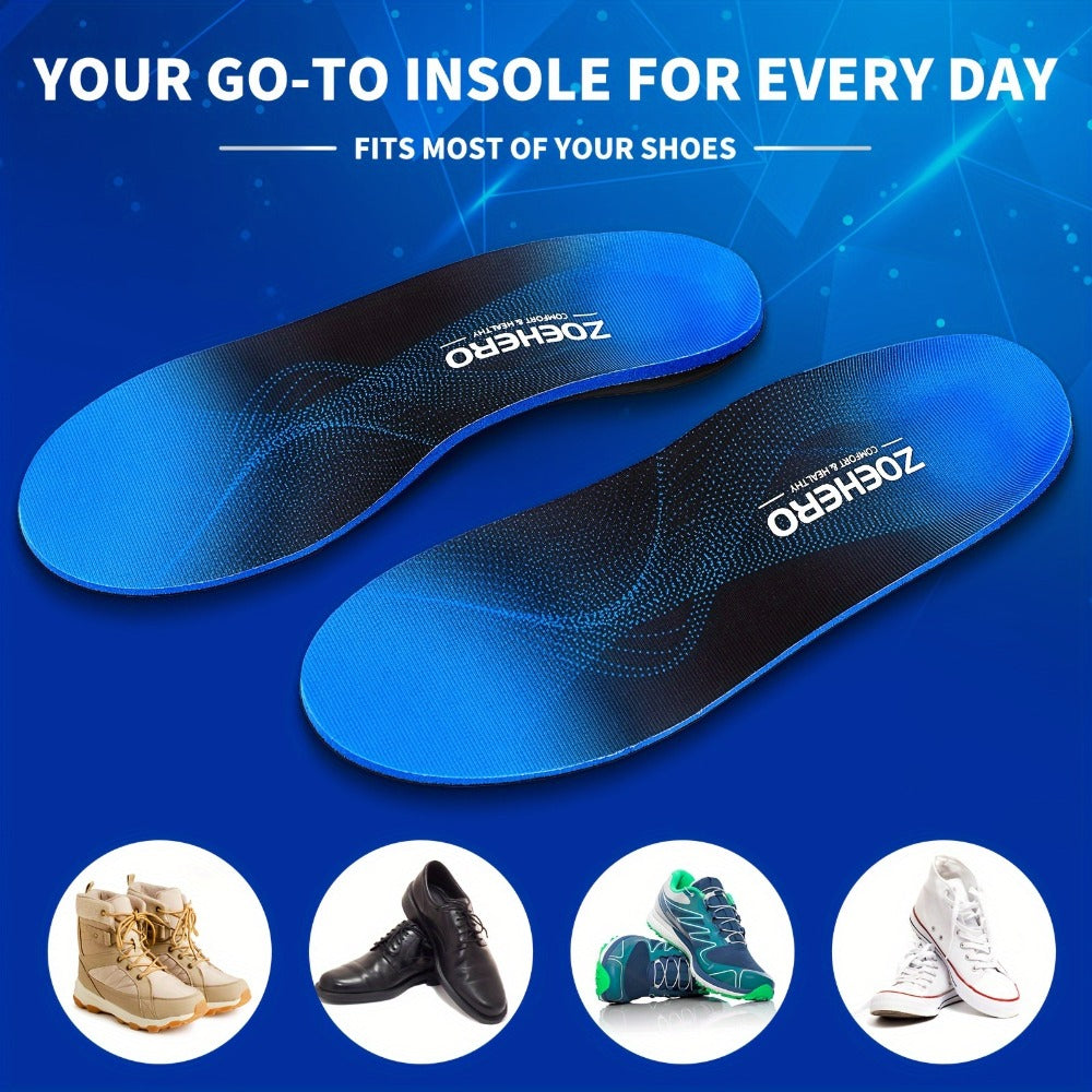 Heavy Duty Arch Support Insoles ¨C High-Density PU Foam, Deep Heel Cup, Shock Absorbing for Work Boots, Hiking, Sports & Standing All Day | Men & Women