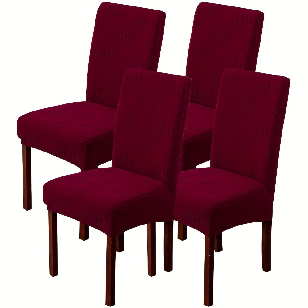 Dining Chair Covers Stretch Jacquard Slipcovers Removable Washable Chair Protector for Kitchen Hotel Restaurant Set of 4 or 6