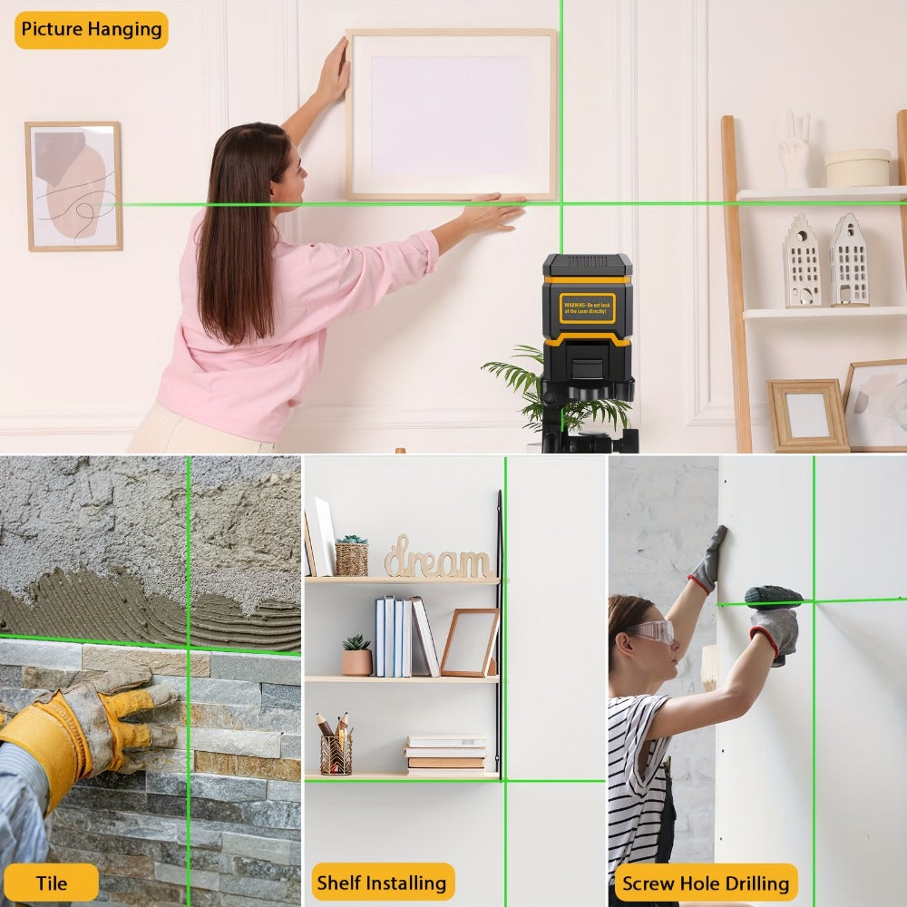 Green Laser Level Self-Leveling with Tripod ¨C Horizontal & Vertical Cross Line Laser for Construction, Tiling, Home Renovation & Interior Decoration