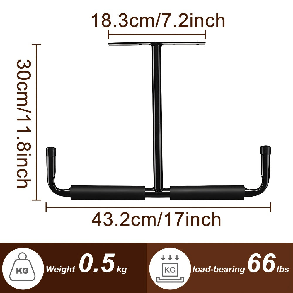 Heavy-Duty Ceiling Garage Storage Hook Rack ¨C Overhead Ladder Hanger with Anti-Slip Foam, Space-Saving Ceiling Mount for Ladders, Hoses & Tools, 2/4pcs