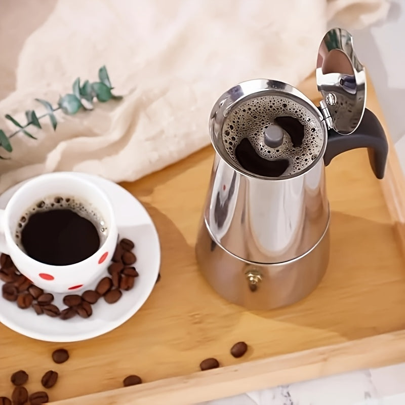 Moka Pot Stovetop Espresso Maker Stainless Steel Induction Compatible 2 4 6 9 12 Cup Italian Coffee Maker with Reusable Filter for Cuban Greek Coffee
