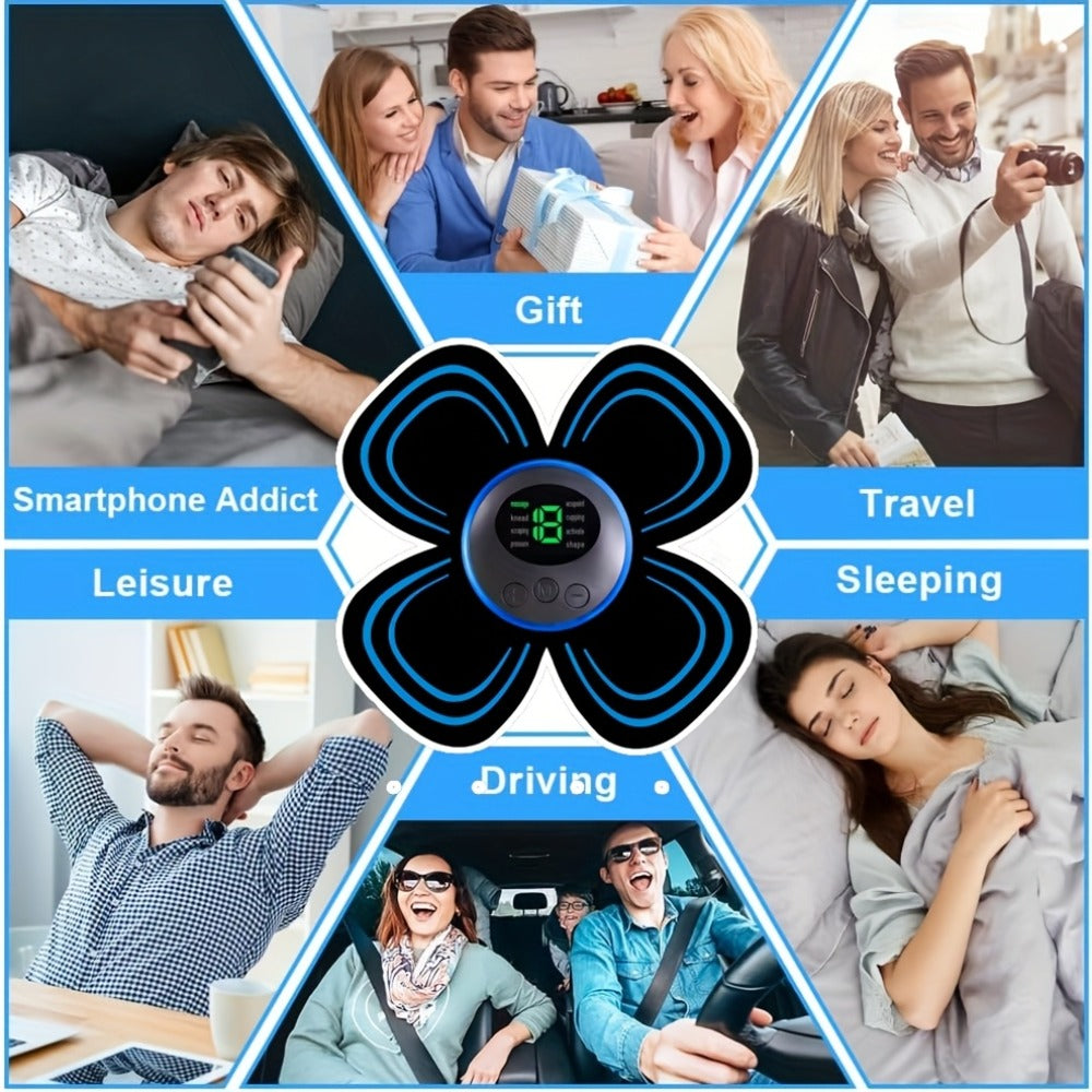 EMS Muscle Stimulator Massager Patch ¨C Full Body Electric Massage Device with 8 Modes & 19 Intensity Levels for Shoulder, Arm, Leg, Waist & Cervical Spine Pain Relief