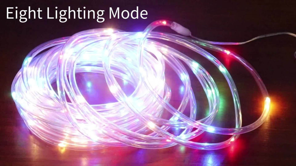 Solar Rope Lights Outdoor 33FT 100LED RGB ¨C 8 Modes IP65 Waterproof String Lights for Garden, Patio, Party & Holiday Decor