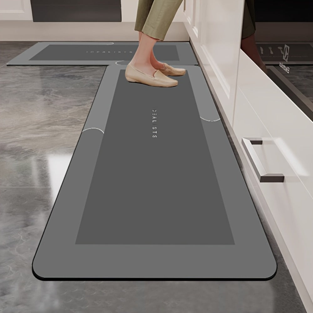 Kitchen Mat Set 2 Piece Anti-Slip Water Absorbent Thickened Diatom Mud Floor Mats for Kitchen Bathroom Entryway ¨C Wipe Clean Non-Slip Bath Rug Set, Door Mat & Sink Mat Combo