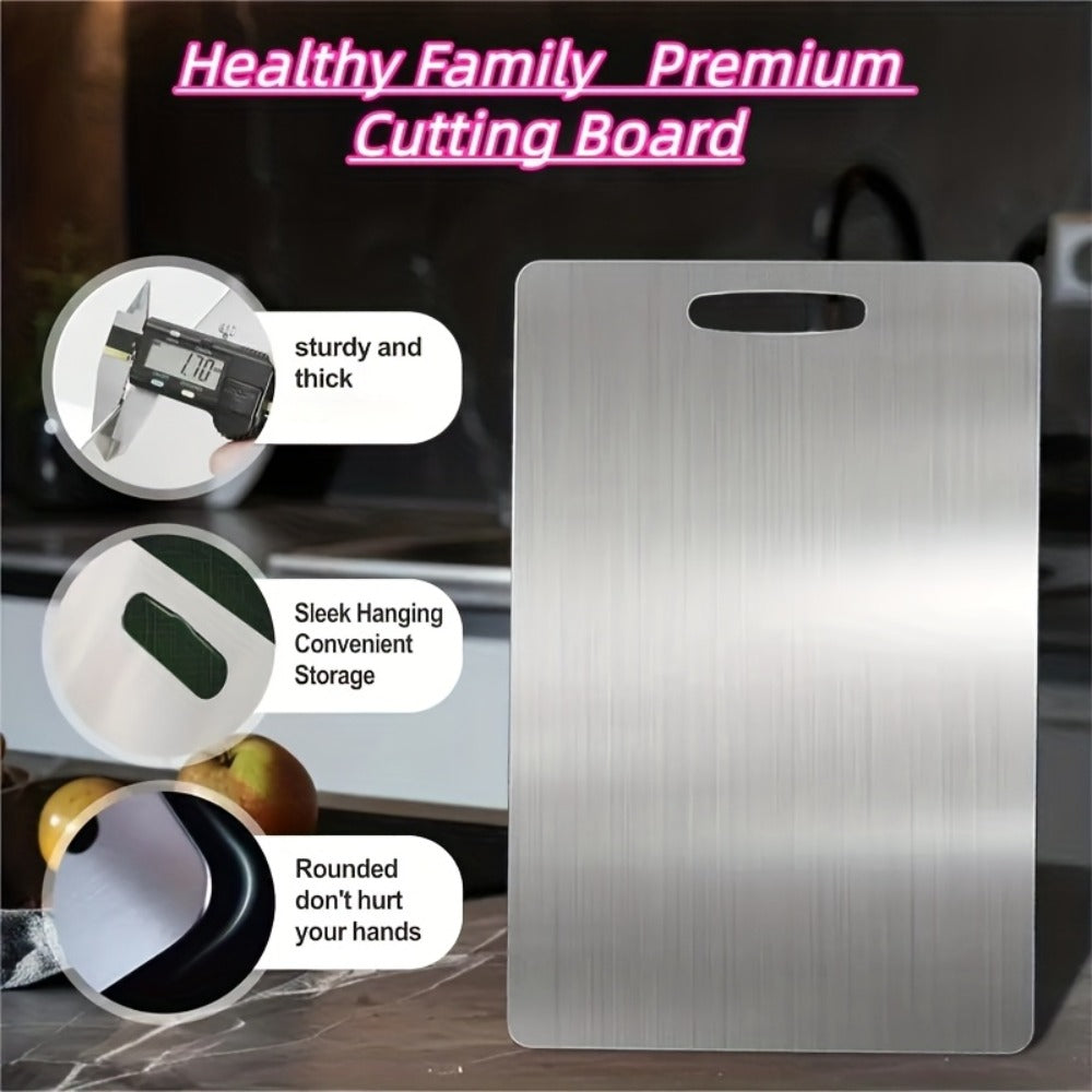 Titanium Cutting Board Set 3-Piece Pure Titanium Kitchen Cutting Boards Large Medium Small ¨C Double-Sided Durable Metal Cutting Board, Antibacterial & Easy to Clean, Professional Kitchen Chopping Board