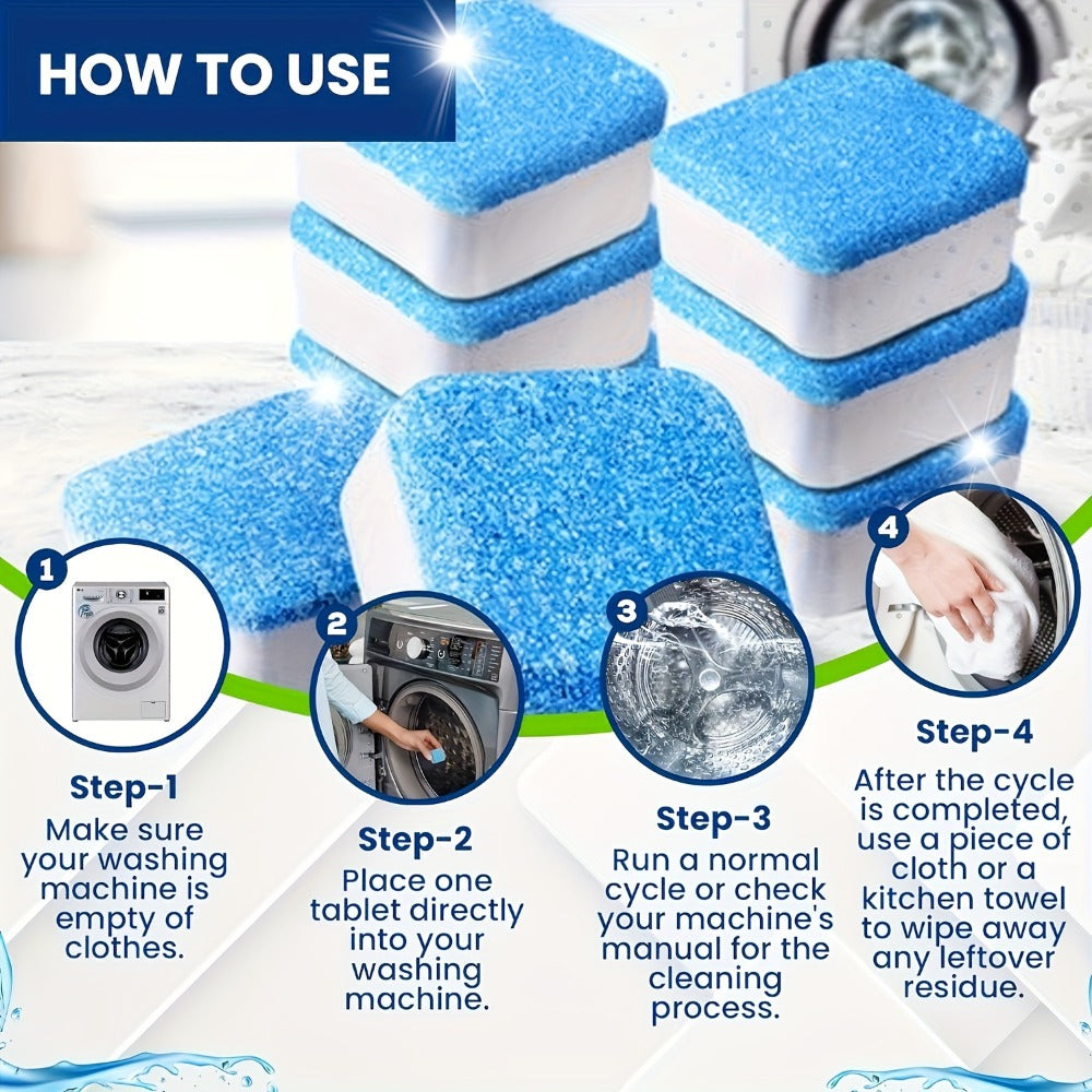 Washer Cleaner Tablets 25 Pack 2-in-1 Washing Machine and Dishwasher Cleaner Deodorizer Compatible with Front Loader Top Load HE Removes Odor Residue Limescale Deep Clean Appliance Tablets