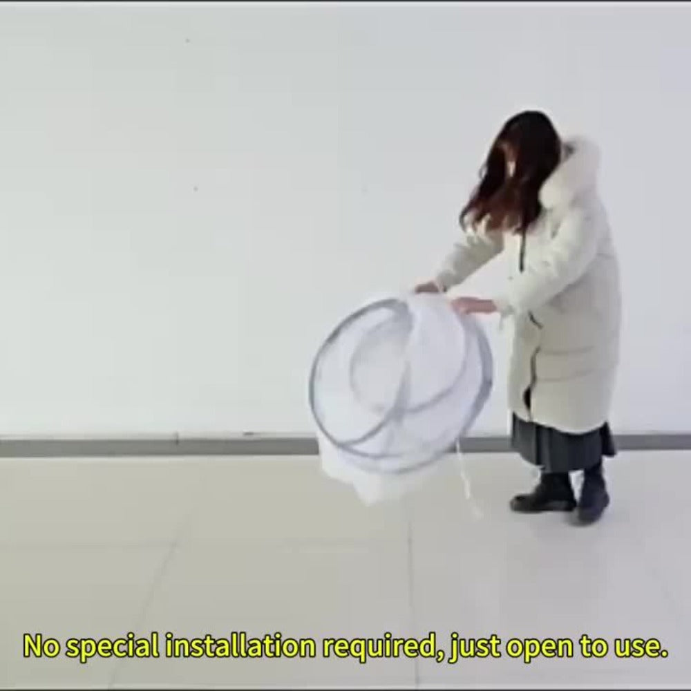 Mosquito Net for Bed Pop Up Bed Canopy 360¡ã Protection Portable Foldable Yurt Mosquito Net with U-Shaped Zipper Ruffled Design Anti-Mosquito Indoor Bedroom Canopy Gray Blue Multiple Sizes