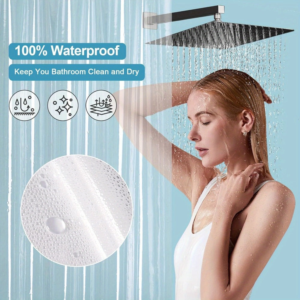 Clear Shower Curtain PEVA 8G Rust Proof Grommets 72x72 Inch - Premium Transparent Waterproof Modern Bathroom Curtain | Single or Set 2 | Easy Clean Smooth Surface | Bathroom Accessories Home Decor