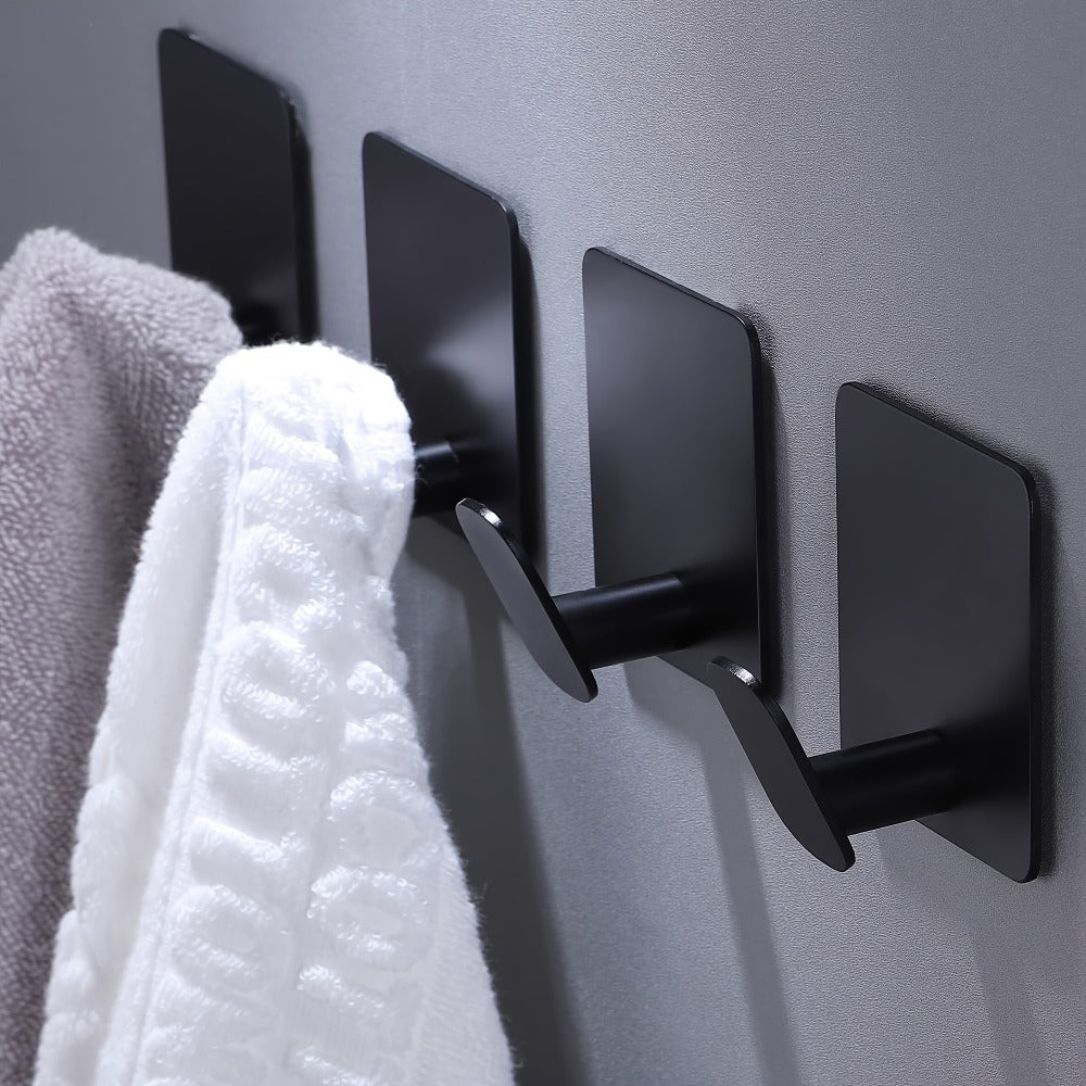 Adhesive Wall Hooks 8-Pack ¨C Stainless Steel No-Drill Towel Hook for Bathroom Kitchen Bedroom Coat Hat Key Holder