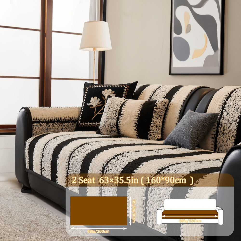 Sofa Cover Plush Non-Slip Washable Sectional Couch Slipcover Soft Durable Furniture Protector for Pets Cats Dogs 2 3 4 Cushion Sofa L-Shape Modern Sofa Pad Warm Sitting Cover All Seasons Black Gray Brown