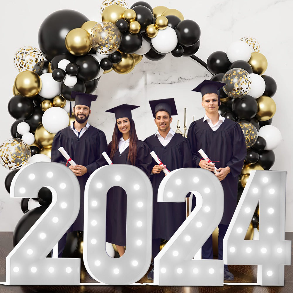 Marquee Number Lights 4 Feet Tall LED Light Up Numbers 0-9 20 for Birthday Party Anniversary Graduation Decoration 11 Colors 3 Flash Modes Foam Board String Lights Included