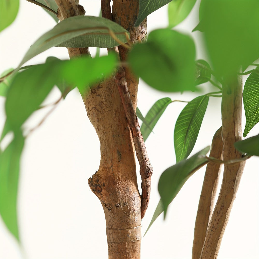 Artificial Ficus Tree Tall Fake Potted Plant Natural Wood Trunk Lifelike Silk Leaves 4FT 5FT 6FT 7FT Indoor Outdoor Living Room Bedroom Office Home Decor No Maintenance