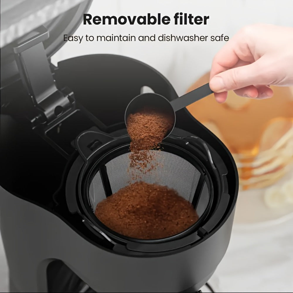 Drip Coffee Maker 5 Cup with Cup Warmer Reusable Filter Fast Heating Auto Shut-Off Compact Coffee Machine for Home Office Coffee Bar