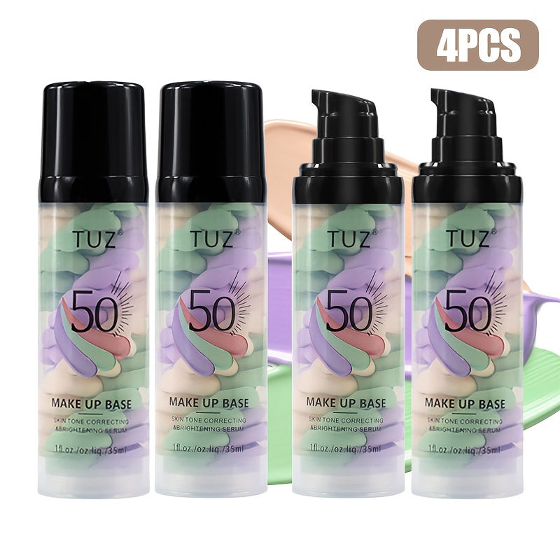 BB Cream Barrier Cream Set 4pcs Tri-Color Long-Lasting Moisturizing Light Texture Natural Finish Anti-Smudge Glycerin Formula for Daily Makeup Travel Gift Women All Skin Types