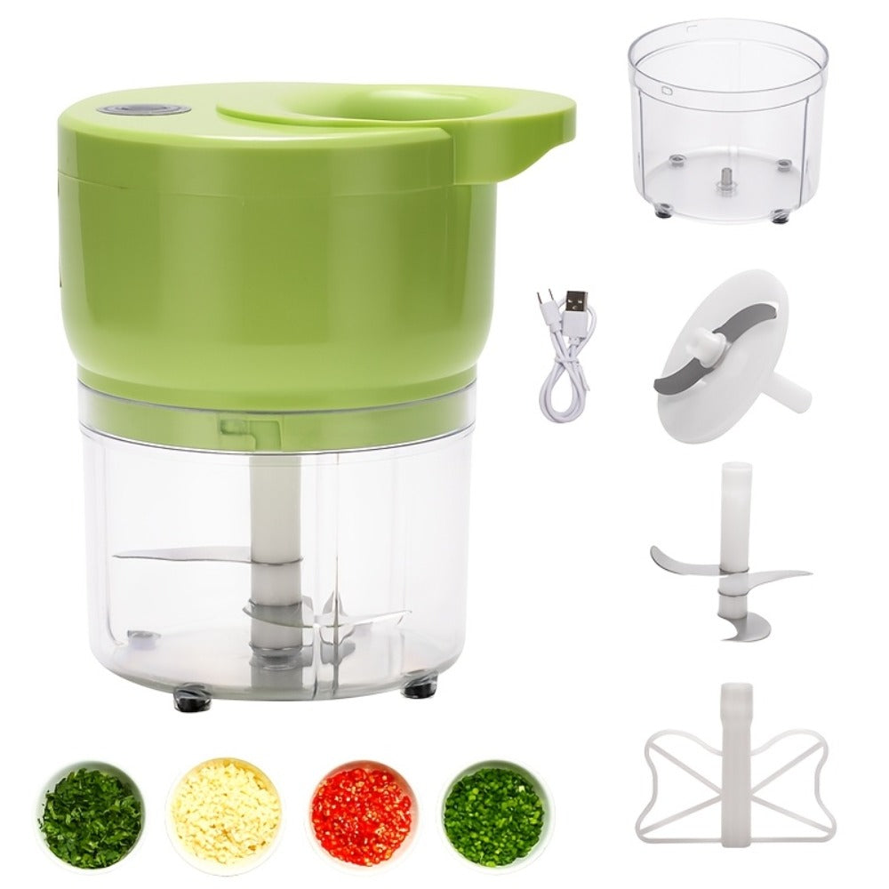 Electric Food Chopper Mini Garlic Crusher USB Rechargeable Meat Grinder 3.38oz 8.45oz Portable Wireless Kitchen Tool