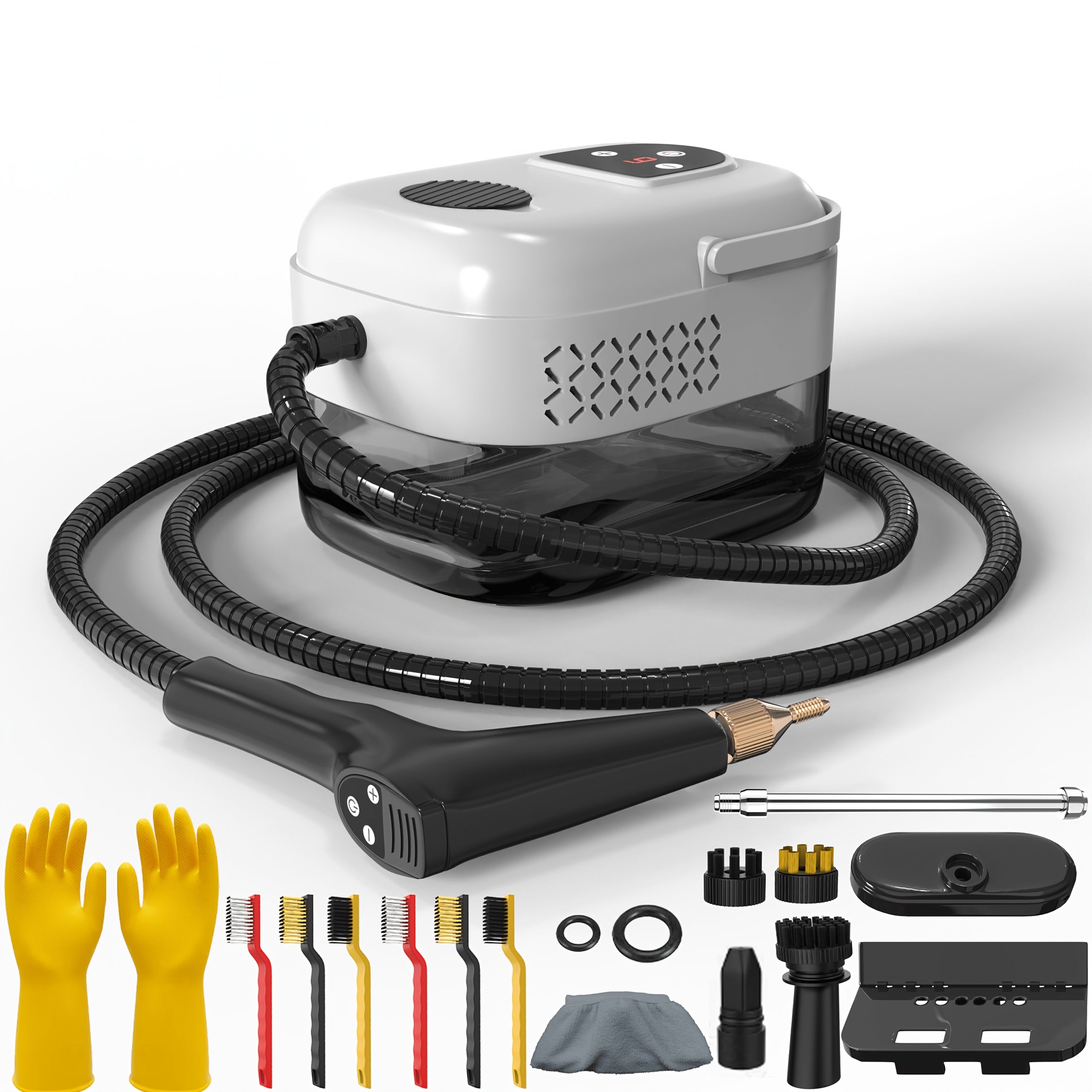 Handheld Steam Cleaner High Pressure High Temperature LCD Multi-Speed for Kitchen Grease Sofa Tile Grout Carpet Home Cleaning