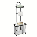 Toilet Paper Holder Freestanding with 6 Roll Storage Durable Steel Oil Rubbed Bronze Bathroom Organizer Space Saving No Installation Required