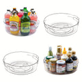 Lazy Susan Turntable Organizer 4 Pack 11.5 Inch Transparent Rotating Spice Rack with Handle Raised Edge for Kitchen Cabinet Pantry Fridge Bathroom Dining Table