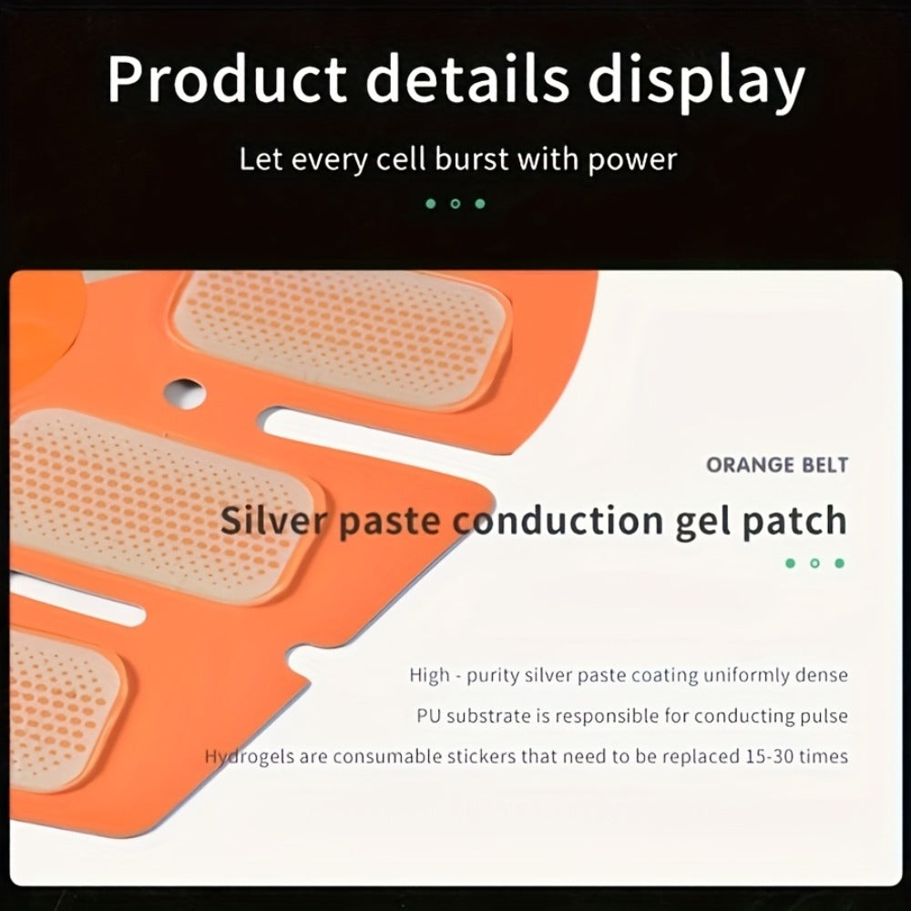 EMS Muscle Stimulator Belt ¨C TENS Body Massager for Muscle Toning, Pain Relief & Full Body Relaxation | Adjustable Modes, USB Charging, Fitness Shaper for Home Gym Use