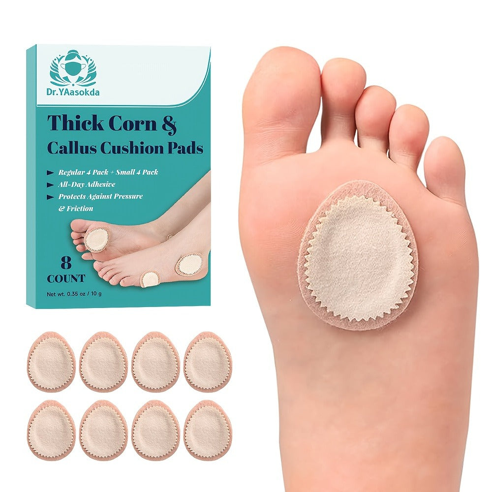 Corn & Callus Cushion Pads - Self-Adhesive Waterproof Foam Pads for Foot Heel Toe Relief, Soft Friction-Reducing Corn Pads, Gentle on Sensitive Skin, Ideal for Active Daily Wear
