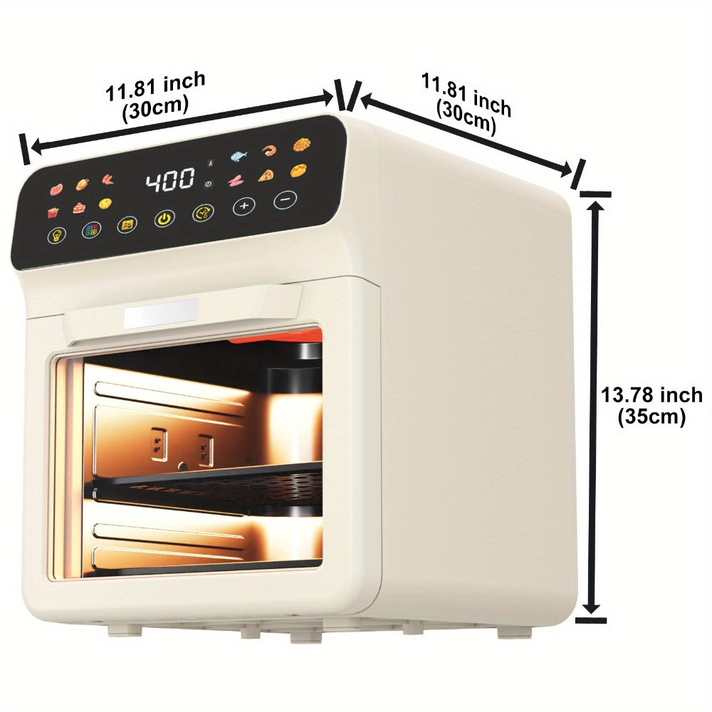 Air Fryer Oven 12-in-1 Large 12-Quart Smart Countertop Oven with 12 One-Touch Preset Functions, Smart Cook Program, Viewing Window, Interior Light, Adjustable Time & Temp, Oil-Free Family Cooker