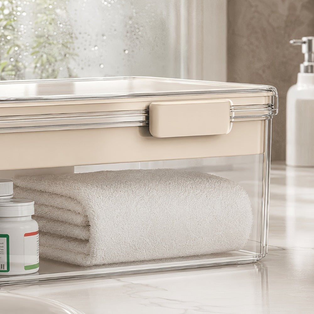Medicine Storage Box with Handle, Multi-Layer Transparent Plastic Pill Organizer Cabinet, Portable Home Medicine Chest for Bedroom Bathroom Office Desk, Spacious Drug & First Aid Supply Organizer