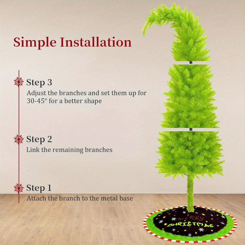 6FT Artificial Christmas Tree with Skirt, Balls & Stand ¨C Flexible Full Christmas Tree Set with Unique Decorations for Home, Office & Party ¨C Festive Holiday Decor, Green