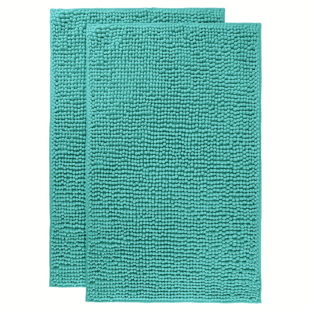 Chenille Bath Rug Extra Thick Soft Absorbent Non-Slip Bathroom Mat Machine Washable, Multiple Sizes & Colors