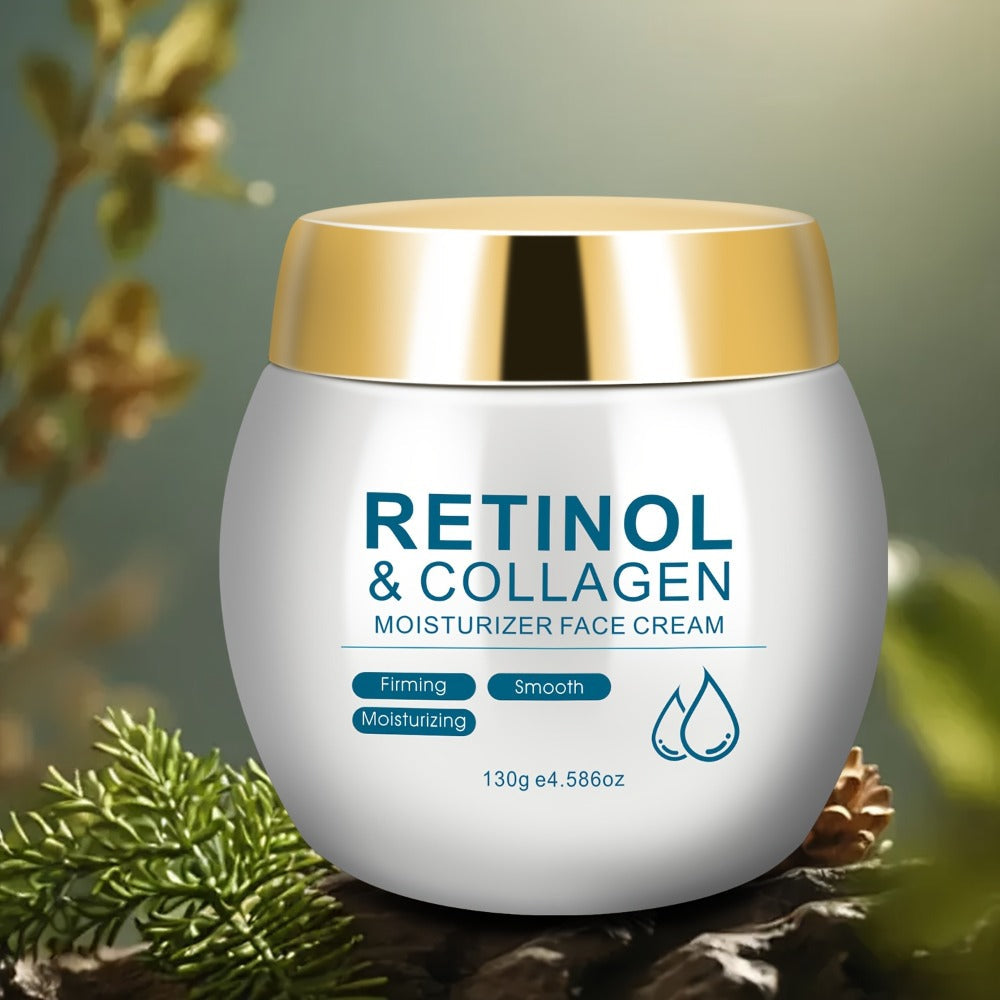 Retinol & Collagen Moisturizer Face Cream with Hyaluronic Acid & Vitamin E, Hydrating Firming Anti-Aging Day & Night Cream for All Skin Types, Hypoallergenic Neck & Face Moisturizer ¨C 130g