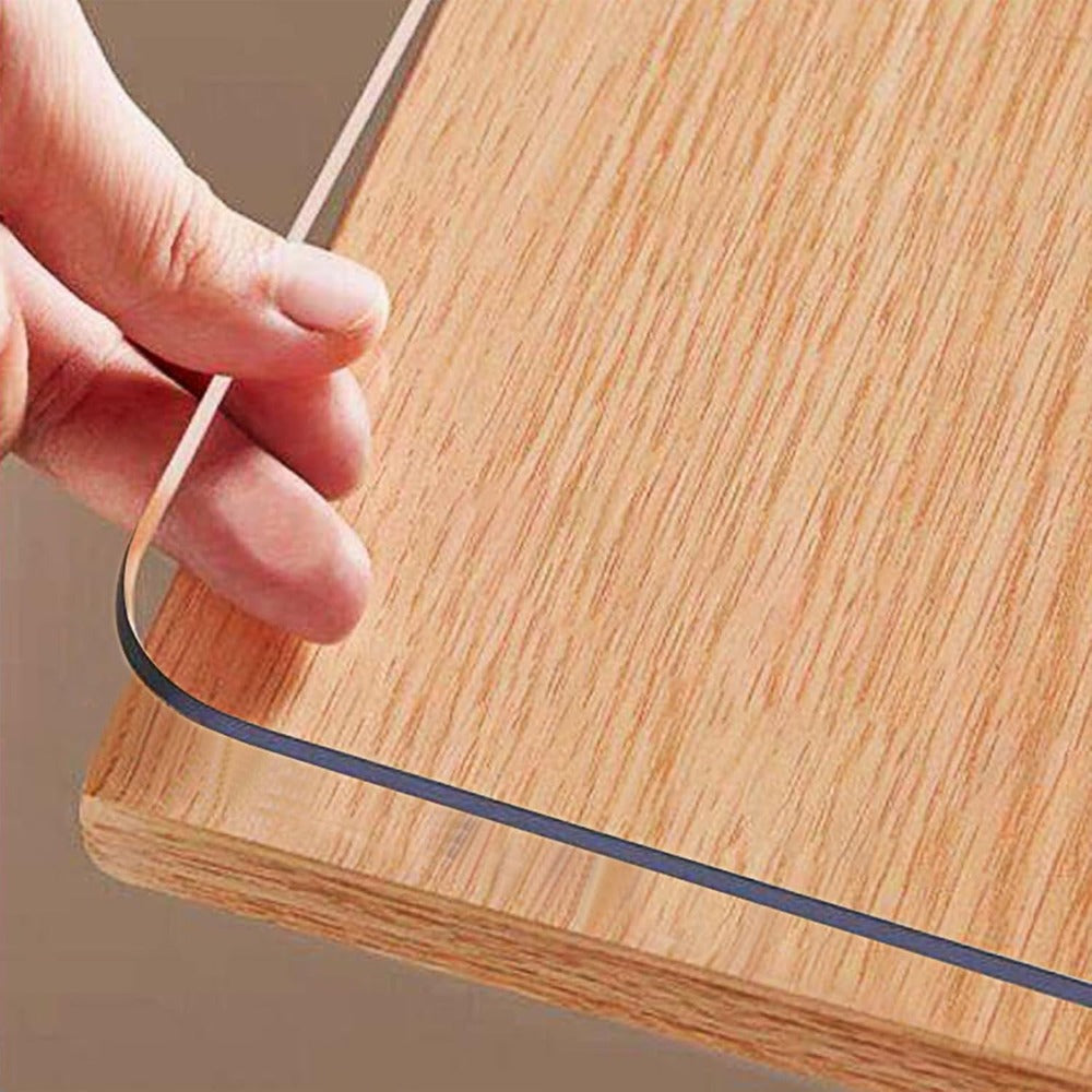 Clear PVC Tablecloth Table Protector 1.5mm Thick Transparent Table Cover Heat Resistant Scratch Resistant Waterproof Desk Mat for Dining Table Home Office Restaurant Coffee Table Multiple Sizes
