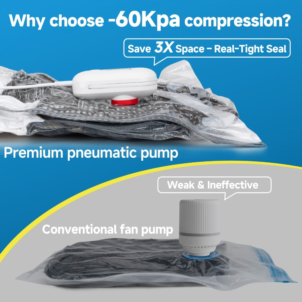 Vacuum Storage Bags with Electric Pump ¨C 16 Pack Space Saver Bags for Clothes, Bedding & Travel, 4 Sizes Large Capacity Compression Bags for Moving & Home Storage