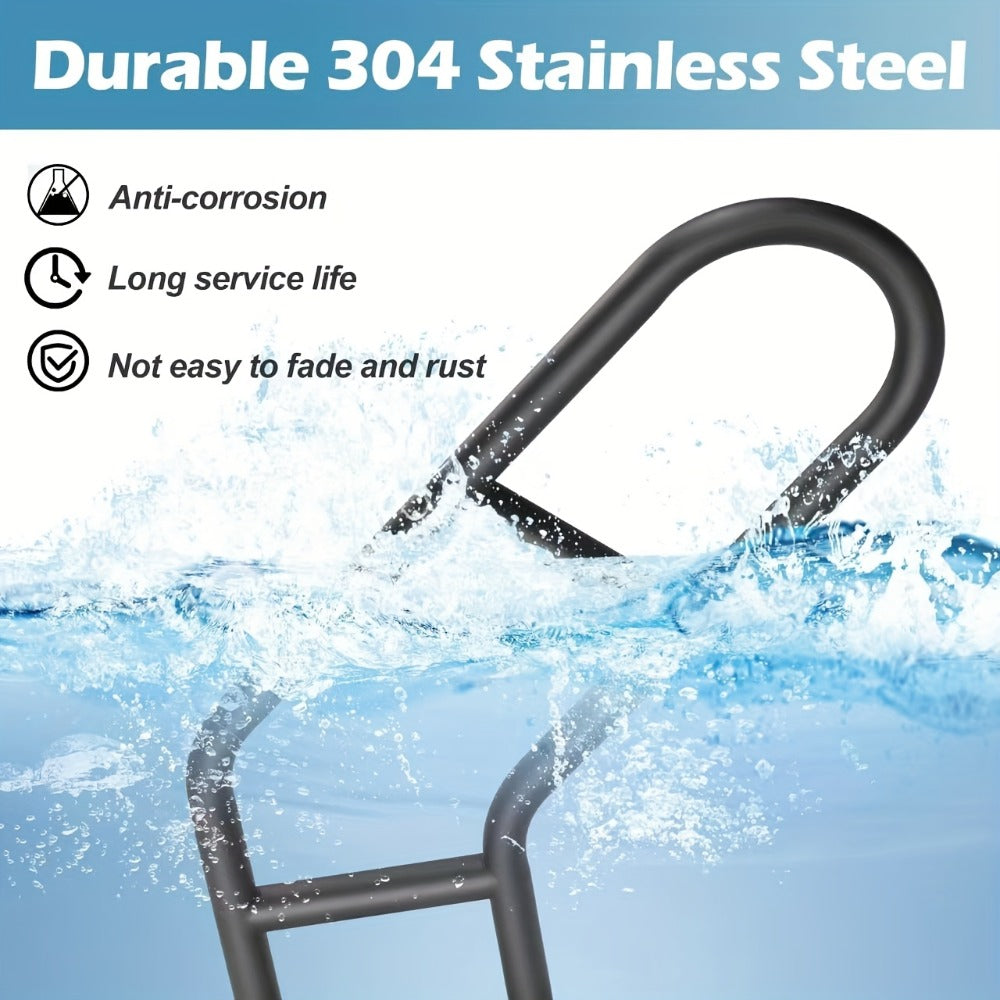 Stair Handrail Outdoor Anti-Slip Wall Mounted for 1-3 Steps ¨C U-Shaped Carbon Steel Grab Bar, 600 lb Capacity, Rust-Resistant, for Porch, Garden, Bathroom ¨C Safe for Elderly, Kids, Disabled & Pregnant