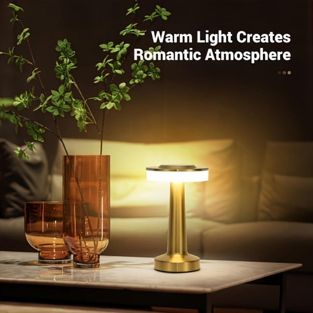Rechargeable Touch Table Lamp ¨C 3 Color Dimmable Portable Bedside Nightstand Lamp with Battery, Small Wireless Desk Light for Bedroom, Living Room & Travel
