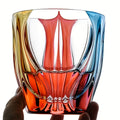 Hand-Painted Crystal Wine Glass 150ml ¨C Czech Crystal Three-Color Luxury Short Cup for Red Wine & Whiskey ¨C Artistic Decorative Glassware ¨C Stylish Home Bar & Entertaining Gift