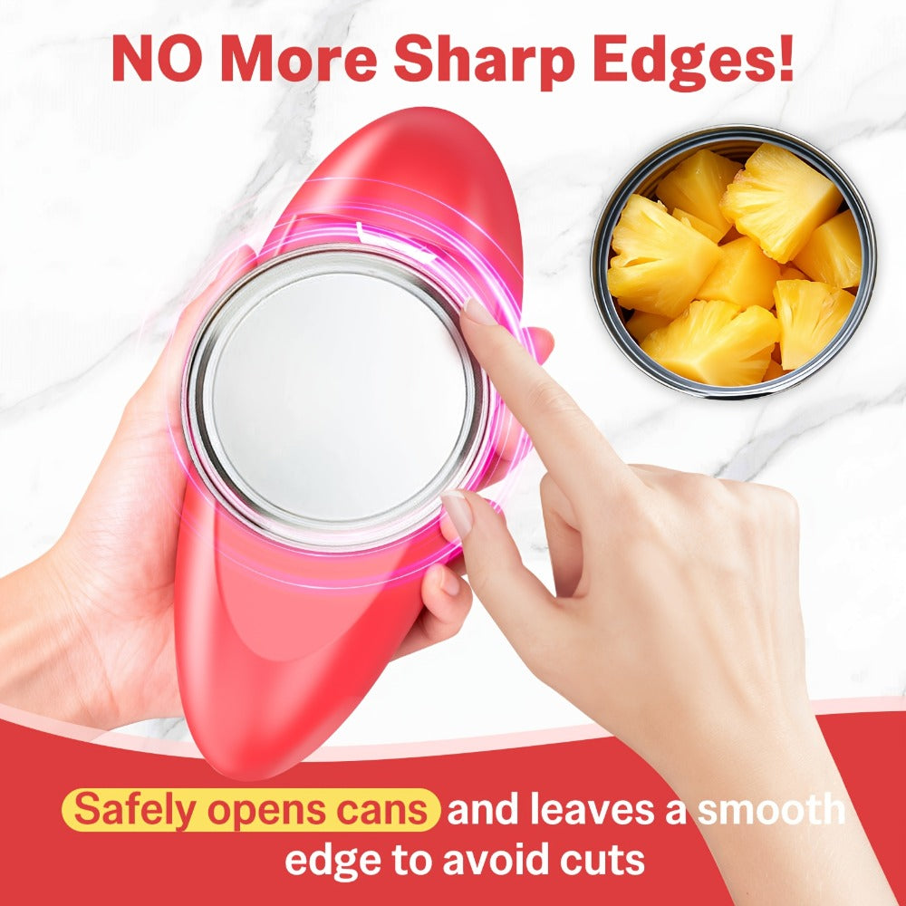 Electric Can Opener One Touch Automatic ¨C Smooth Edge Safety Cut, Hands-Free Operation, Portable Cordless Design for Kitchen & Outdoor, Easy for Seniors & Arthritis Sufferers
