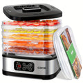Food Dehydrator Machine 5-Tray with 72H Timer & LED Display ¨C Adjustable Temperature Control, BPA-Free, Includes Mesh Screen, Fruit Roll Sheet & Recipes, for Jerky, Fruit, Veggie, Herb & Dog Treats