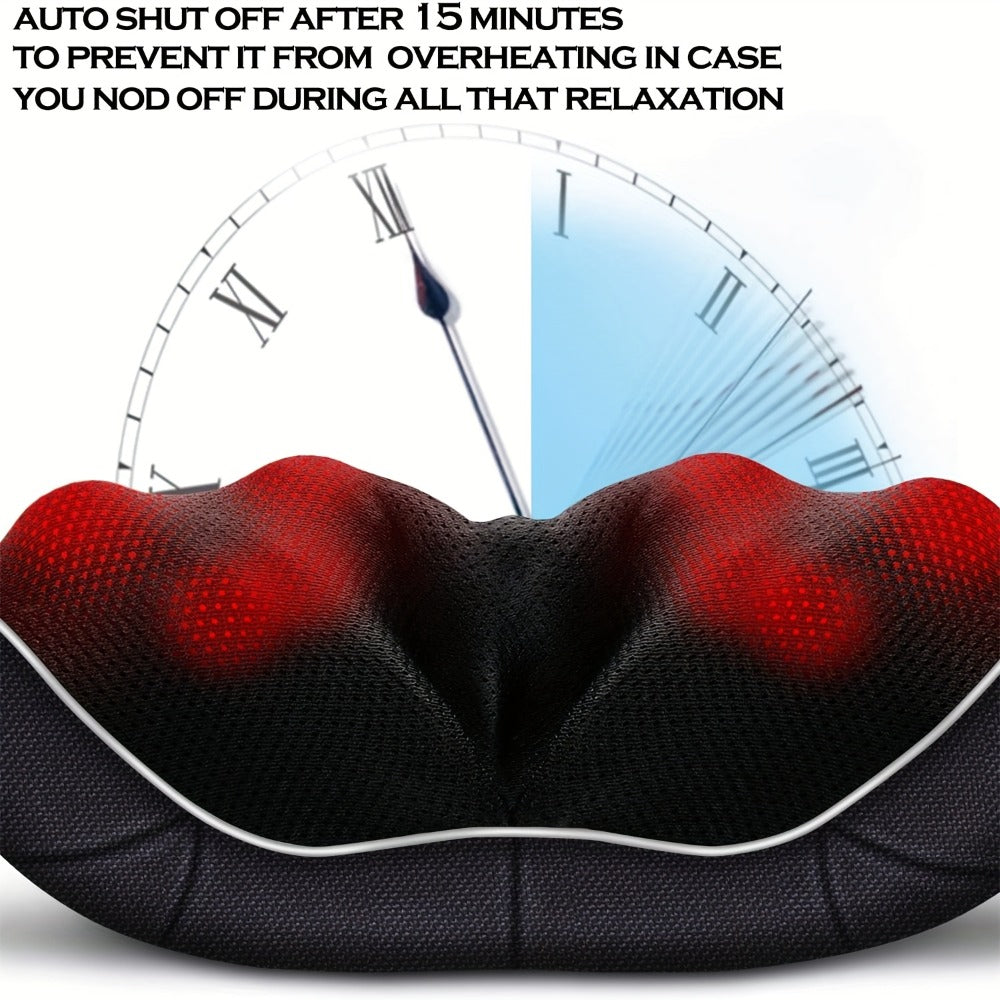 Neck Shoulder Massager with Heat ¨C Shiatsu Deep Kneading Massage Pillow for Back, Waist & Muscle Pain Relief, Portable Electric Massager, Perfect Gift for Wife, Husband, Parents & Office Workers