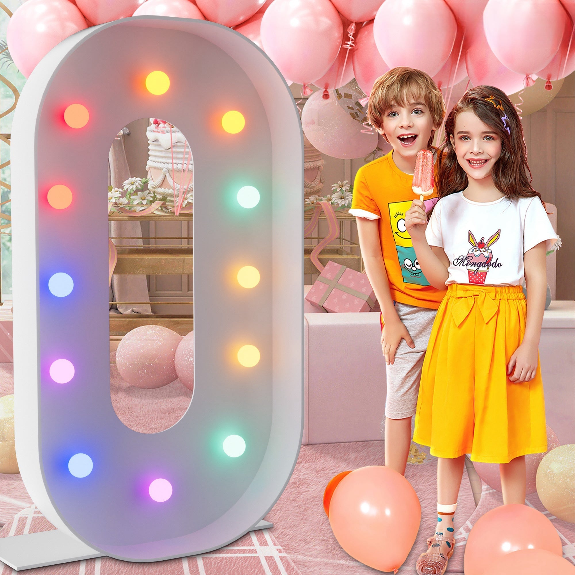 Marquee Number Lights 4 Feet Tall LED Light Up Numbers 0-9 20 for Birthday Party Anniversary Graduation Decoration 11 Colors 3 Flash Modes Foam Board String Lights Included